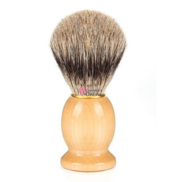 Pamatuf pentru barbierit Cod P005 cu maner din lemn si par natural